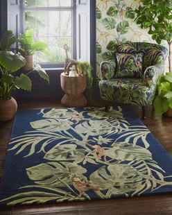 MOMO Rugs - Clarke & Clarke Monkey Business Indigo Blue -