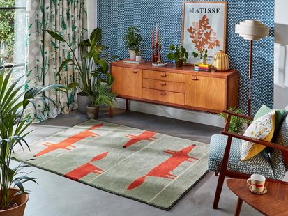 Scion - Mr Fox Mint Poppy 025313 - 140x200 cm Vloerkleed