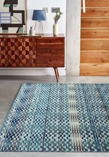 MOMO Rugs - Skye SK03 Wave Blue Swatch -