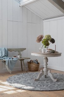 Laura Ashley - Cleavers Dark Steel Round 80904 - 200 rond Vloerkleed