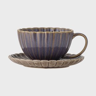 Bloomingville Latina kop 22 cl met schotel Purple