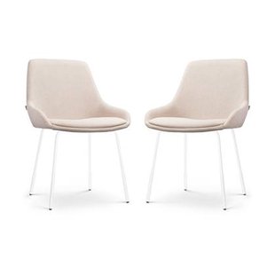 Nolon Nora-Isa Eetkamerstoelen Set van 2 - Beige - Wit Nolon Nora-Isa Eetkamerstoelen Set van 2 - Beige - Wit