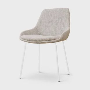 Nolon Nora-Isa Eetkamerstoel Beige Gemêleerd - Stof - Wit Onderstel Nolon Nora-Isa Eetkamerstoel Beige Gemêleerd - Stof - Wit Onderstel