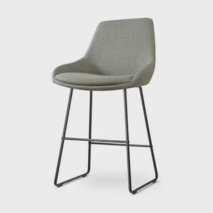 Nolon Nino-Isa Barkruk Saliegroen - Stof - Zwart Onderstel - 65 cm