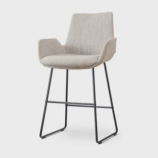 Nolon Nino-Eef Barkruk Beige Gemêleerd - met Armleuning - Zwart - 65