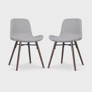 Nolon Nena-Fé Eetkamerstoelen Set van 2 - Lichtgrijs - Walnoot