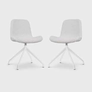 Nolon Nola-Fé Draaibare Eetkamerstoelen Set van 2 Teddy Wit - Zwart