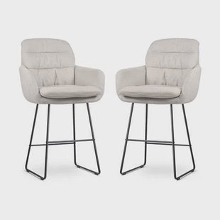 Nolon Nino-Mia Barkrukken Set van 2 - Beige - Zwart - 65 cm