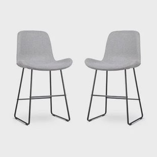 Nolon Nino-Fé Barkrukken Set van 2 - Lichtgrijs - Zwart - 65 cm