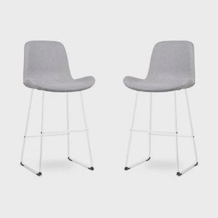 Nolon Nino-Fé Barkrukken Set van 2 - Lichtgrijs - Wit - 75 cm