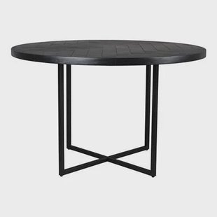 Dutchbone Class Eettafel Visgraat - Ø 120 cm - Zwart