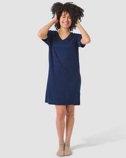HEMA Damesnachthemd viscose donkerblauw (donkerblauw)