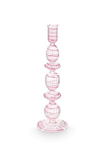 Pip Studio Kandelaar Glas Swirl Roze 28cm