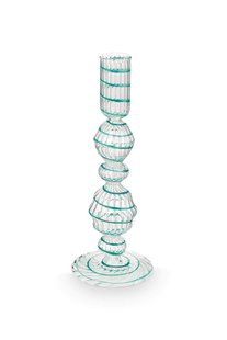 Pip Studio Kandelaar Glas Swirl Licht Blauw 22cm