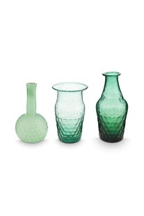 Pip Studio Set/3 Vazen Glas Klein Blauw-Groen