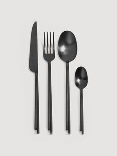 Mat geborstelde bestekset Dune, 6 personen (24-delig)