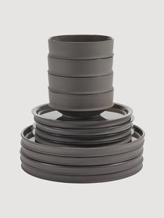 Porseleinen serviesset Dune met reactief glazuur, 4 personen (12-delig)