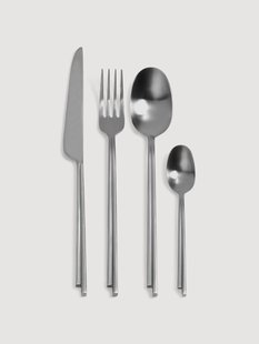 Mat geborstelde bestekset Dune, 6 personen (24-delig)