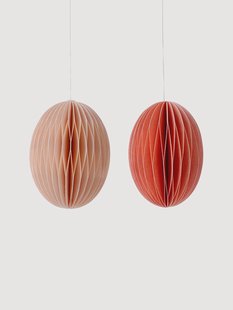 Handgemaakte paasdecoratie hangers Honeycomb, 2-delig