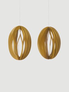 Handgemaakte paasdecoratie hangers Honeycomb, 2 stuks