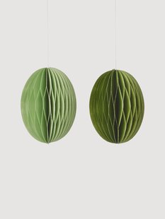 Handgemaakte paasdecoratie hangers Honeycomb, 2-delig