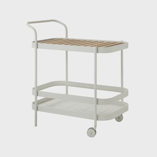 Cane-line Rol serveerwagen White, incl. teak tafelblad