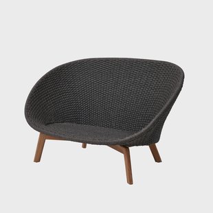 Cane-line Peacock bank 2-zits Soft Rope Dark grey, teak