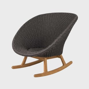 Cane-line Peacock schommelstoel Dark grey, Cane-Line soft rope, teak