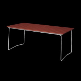 Grythyttan Stålmöbler B31 eettafel 170x92 cm, donkerrood gelakt eiken – gegalvaniseerd staal
