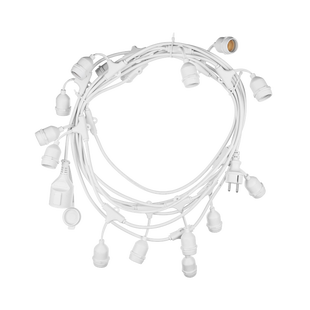 Century Italia Fiesta - 9,27m lichtslinger waarvan 0,6m snoer - 15 x E27 (excl.) - IP44 - wit