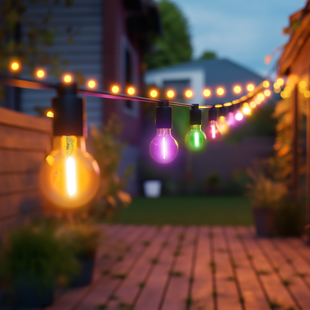 Century Italia Fiesta - 8,5m lichtslinger waarvan 3,34m snoer - 10 x 6W LED incl. - IP44 - multicolor