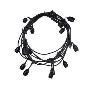 Century Italia Fiesta - 9,27m lichtslinger waarvan 0,6m snoer - 15 x E27 (excl.) - IP44 - zwart