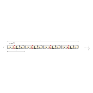 Klus LED strip - 0,8cm breed, 500cm lengte - 24Vdc - 19,2W LED per meter - 120 LEDs per meter - IP20 - RGB