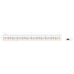 Klus LED strip - 1,67cm breed, 500cm lengte - 24Vdc - 7W LED per meter - 120 LEDs per meter - IP65 - RGB