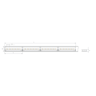 Klus LED strip - 1,67cm breed, 500cm lengte - 24Vdc - 15,3W LED per meter - 384 LEDs per meter - IP65 - RGB+W