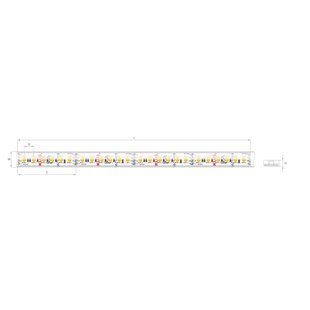 Klus LED strip - 1cm breed, 500cm lengte - 24Vdc - 7W LED per meter - 120 LEDs per meter - IP65 - RGB