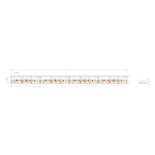 Klus LED strip - 1cm breed, 500cm lengte - 24Vdc - 12W LED per meter - 120 LEDs per meter - IP65 - RGB