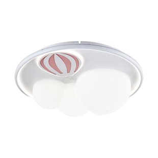 Zuma Line Balloon - plafondlamp - Ø 47 x 15 cm - 3 stappen dimmer - 42W LED incl. - wit met roze