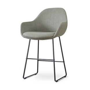 Nolon Nino-Mae Barkruk Saliegroen - met Armleuning - Zwart - 65 cm