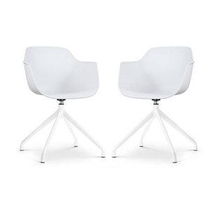 Nolon Nola-Puk Draaibare Eetkamerstoelen Wit - Wit Onderstel - 2x