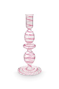 Pip Studio Kandelaar Glas Swirl Roze 20cm