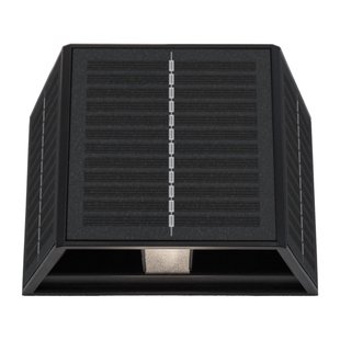 Century Italia Up&Down - buiten wandlamp met 2 regelbare lichtbundels op zonne-energie met dag-nachtsensor - 15,4 x 9,6 x 9,9 cm - 5W LED incl. - IP54 - zwart - 3000K