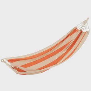 J-Line hangmat Brede Strepen - katoen|polyester - oranje|ecru J-Line hangmat Brede Strepen - katoen|polyester - oranje|ecru