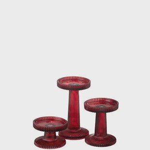 J-Line kaarshouder Nelly - glas - rood - 3 stuks J-Line kaarshouder Nelly - glas - rood - 3 stuks