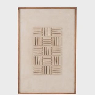 J-Line wanddecoratie John - dennenhout|canvas - wit