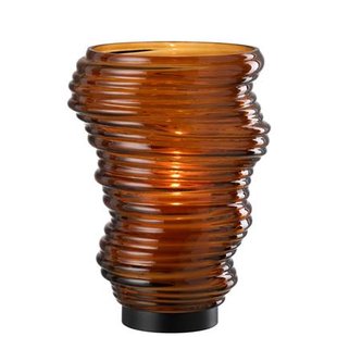 J-Line vaas Tornado - glas - bruin - large - 27.5 cm hoog