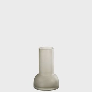 J-Line vaas|kandelaar Yara - glas - grijs - small - 20 cm ho