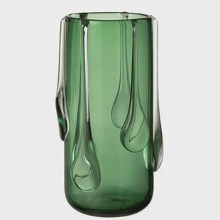 J-Line vaas Drippy - glas - groen - large - 33 cm hoog