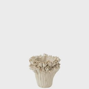 J-Line vaas Ambrosia - keramiek - wit - small - Ø 20.5 cm