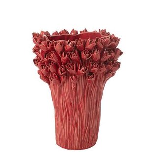 J-Line vaas Ambrosia - keramiek - rood - large - Ø 35 cm